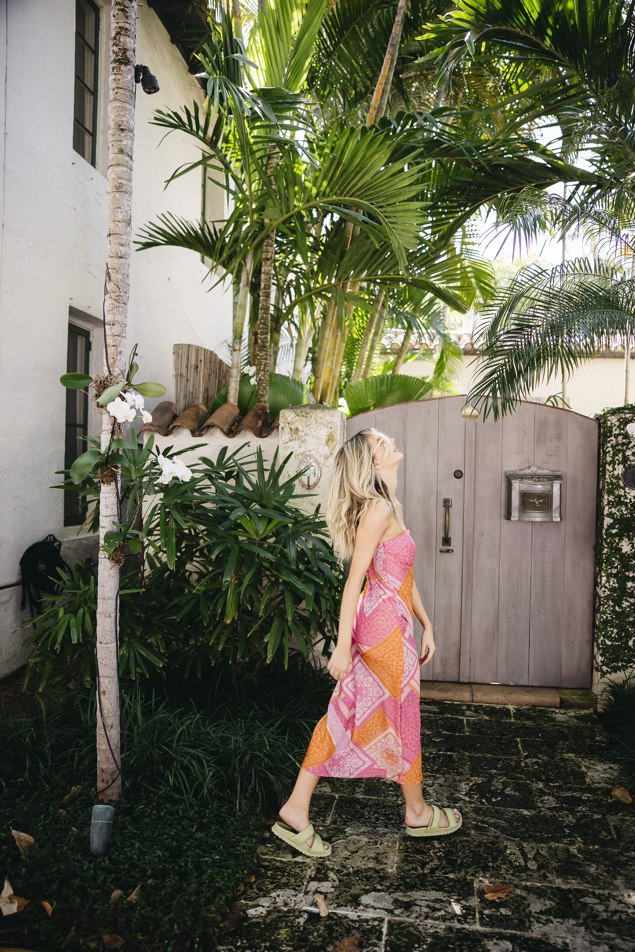 palm tree, palms, summer dress, sunny